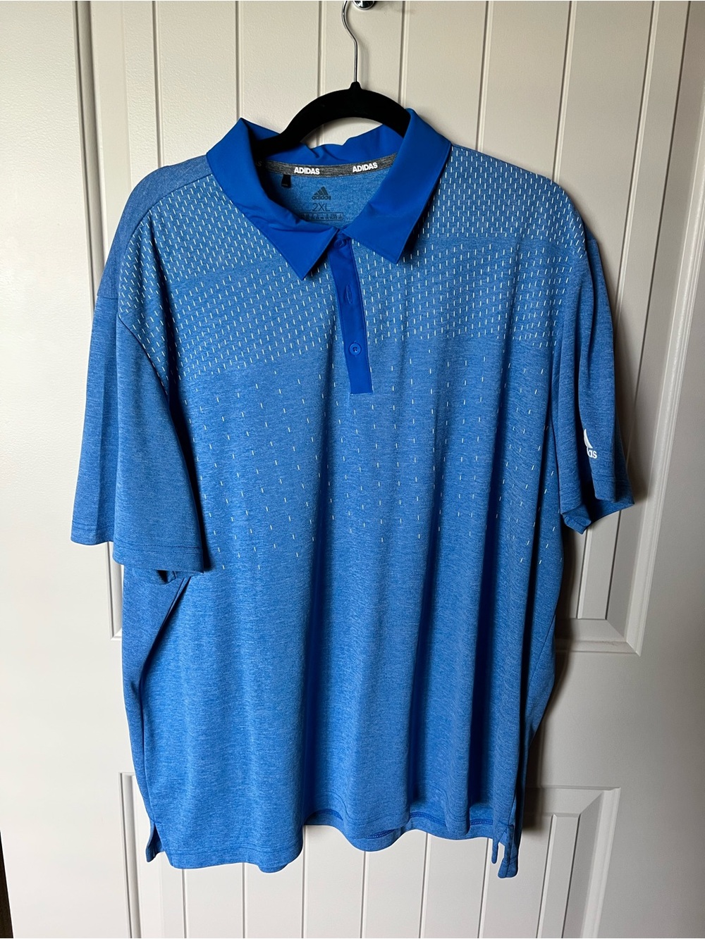 adidas Men’s Royal Blue Polo with Subtle Dot Texture